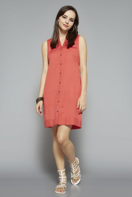 Bombay Paisley Coral Shaman Dress Bombay Paisley Coral Shaman Dress