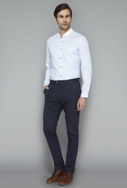 Ascot Blue Slim Fit Casual Shirt Ascot Blue Slim Fit Casual Shirt