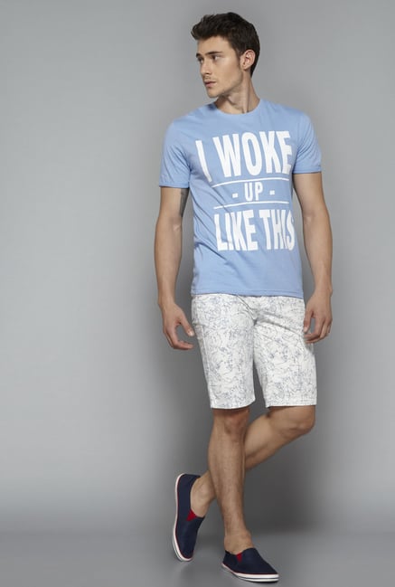 Nuon by Westside White Printed Shorts Nuon by Westside White Printed Shorts