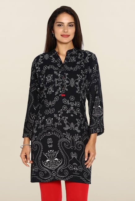 Soch Black Embroidered Kurti Soch Black Embroidered Kurti