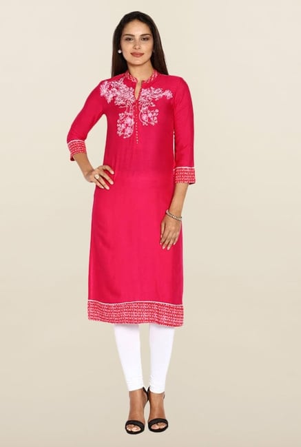 Soch Dark Pink Embroidered Kurta Soch Dark Pink Embroidered Kurta