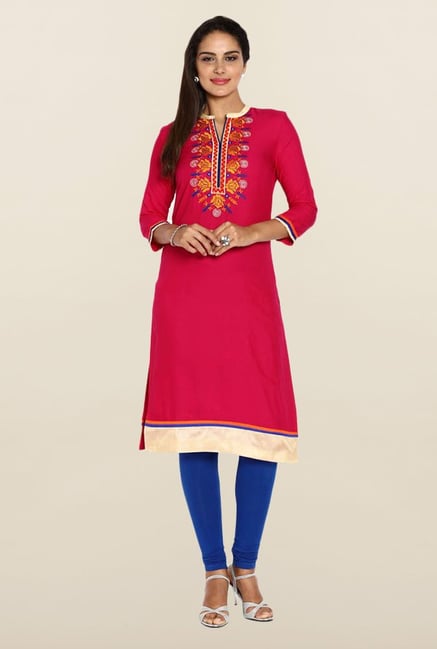 Soch Dark Pink Printed Kurta Soch Dark Pink Printed Kurta
