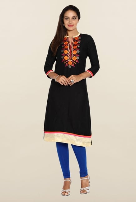 Soch Black Embroidered Kurta. Soch Black Embroidered Kurta.