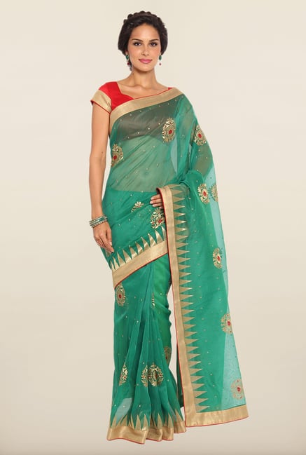 Soch Green Embroidered Kota Saree Soch Green Embroidered Kota Saree