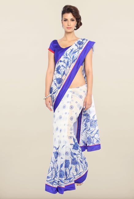 Soch Off-White & Royal Blue Kota Saree Soch Off-White & Royal Blue Kota Saree