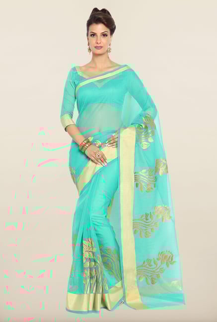 Soch Teal & Golden Kota Saree Soch Teal & Golden Kota Saree