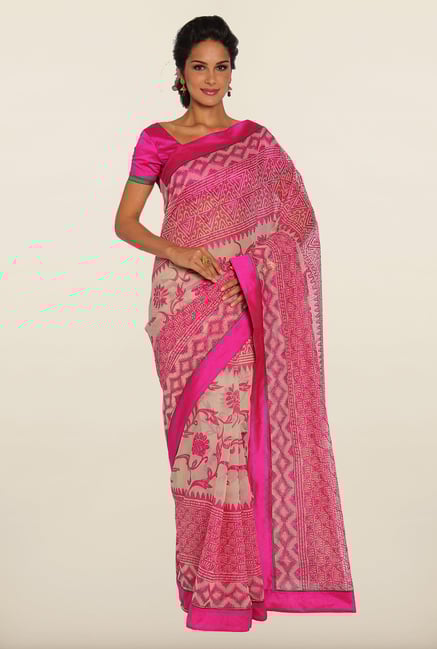 Soch Magenta & Off-White Kota Saree Soch Magenta & Off-White Kota Saree