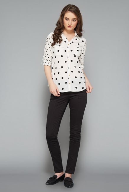 Wardrobe Off-White Polka Dot Top Wardrobe Off-White Polka Dot Top