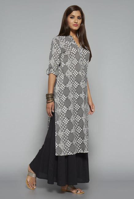 Utsa Black Cotton Long Kurta Utsa Black Cotton Long Kurta
