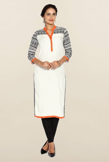 Soch Cream & Black Solid Kurta Soch Cream & Black Solid Kurta