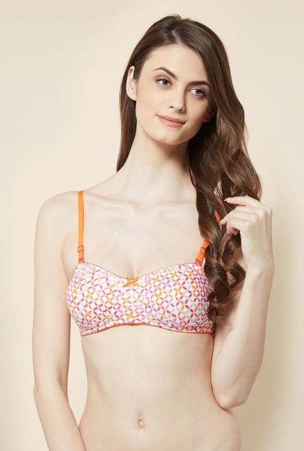 Little Lacy Orange Printed Bra Little Lacy Orange Printed Bra