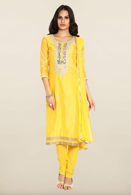 Soch Yellow Embroidered Dress Material Soch Yellow Embroidered Dress Material