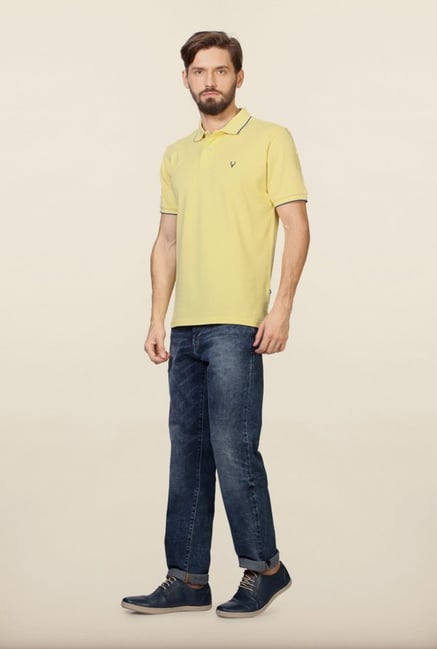 Allen Solly Yellow Solid Polo T-Shirt Allen Solly Yellow Solid Polo T-Shirt