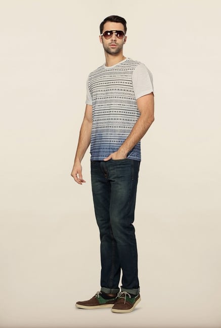 Peter England White Printed T-Shirt Peter England White Printed T-Shirt