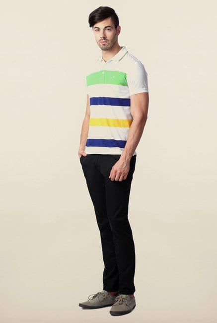 Peter England White Polo T-Shirt Peter England White Polo T-Shirt