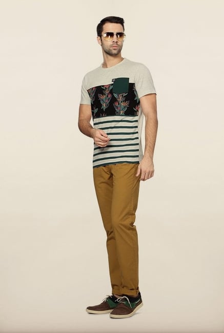 Peter England White Printed T-Shirt Peter England White Printed T-Shirt