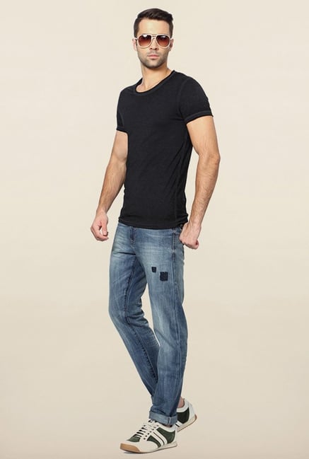 Peter England Navy Solid T-Shirt Peter England Navy Solid T-Shirt