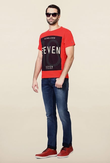 Allen Solly Red Printed T-Shirt Allen Solly Red Printed T-Shirt