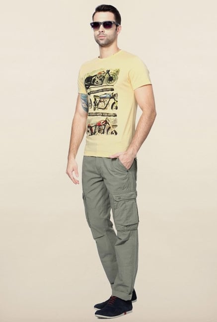 Peter England Yellow Graphic Printed T-Shirt Peter England Yellow Graphic Printed T-Shirt