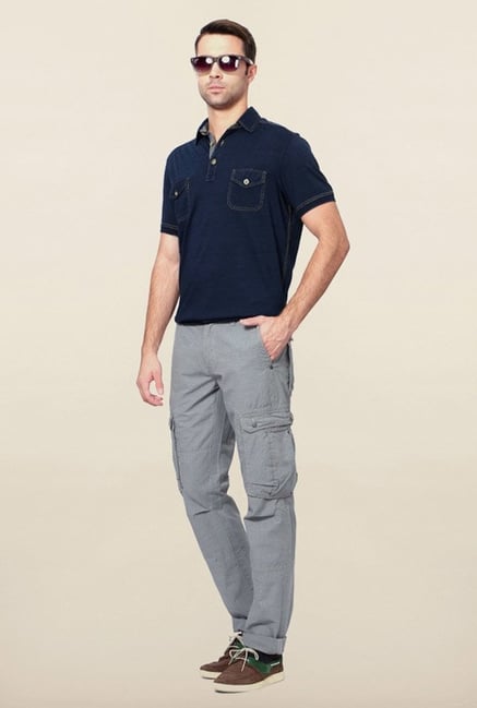 Peter England Indigo Solid Polo T-Shirt Peter England Indigo Solid Polo T-Shirt