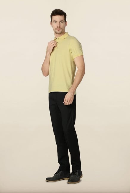 Peter England Yellow Solid Polo T-Shirt Peter England Yellow Solid Polo T-Shirt