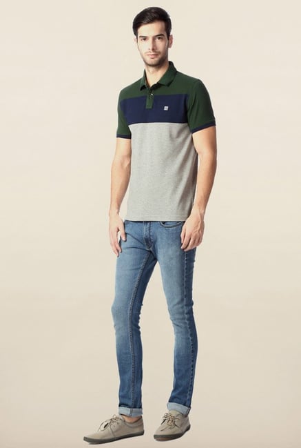 Peter England Grey Solid Polo T-Shirt Peter England Grey Solid Polo T-Shirt