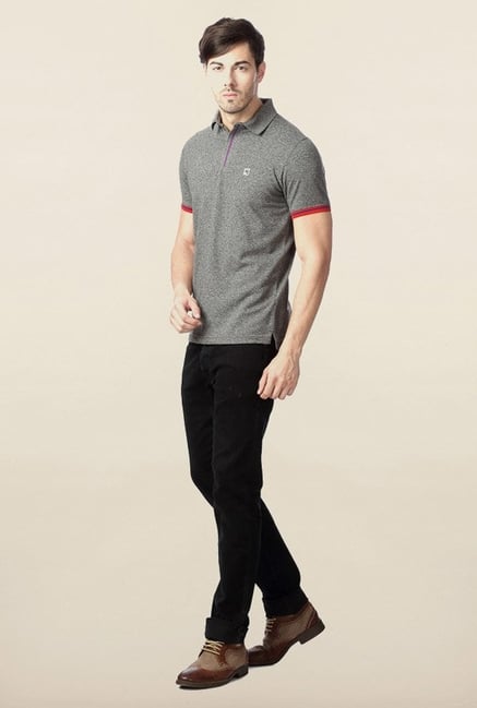 Peter England Grey Solid Polo T-Shirt Peter England Grey Solid Polo T-Shirt