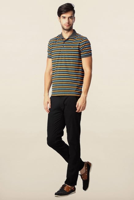 Peter England Multicolor Striped Polo T-Shirt Peter England Multicolor Striped Polo T-Shirt