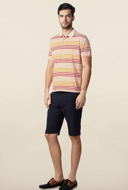 Peter England Multicolor Striped Polo T-Shirt Peter England Multicolor Striped Polo T-Shirt