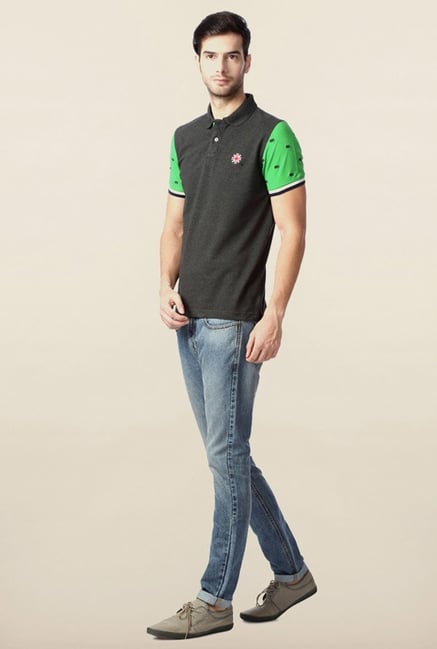 Peter England Grey Solid Polo T-Shirt Peter England Grey Solid Polo T-Shirt