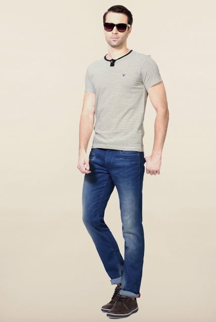 Allen Solly White & Black Striped T-Shirt Allen Solly White & Black Striped T-Shirt