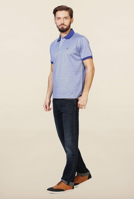 Allen Solly Blue Printed Polo T-Shirt Allen Solly Blue Printed Polo T-Shirt