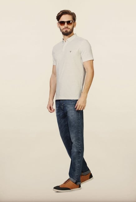 Allen Solly White Solid T-Shirt Allen Solly White Solid T-Shirt