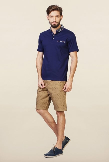 Allen Solly Blue Solid Polo T-Shirt Allen Solly Blue Solid Polo T-Shirt