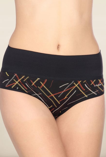 Lovable Black Printed High-Waist Briefs (Pack of 3) Lovable Black Printed High-Waist Briefs (Pack of 3)