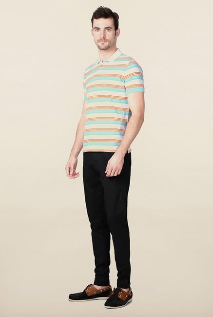 Peter England Multicolor Polo Striped T-Shirt Peter England Multicolor Polo Striped T-Shirt