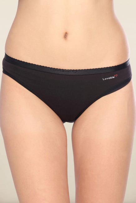 Lovable Black Solid Bikini Panties (Pack of 3) Lovable Black Solid Bikini Panties (Pack of 3)