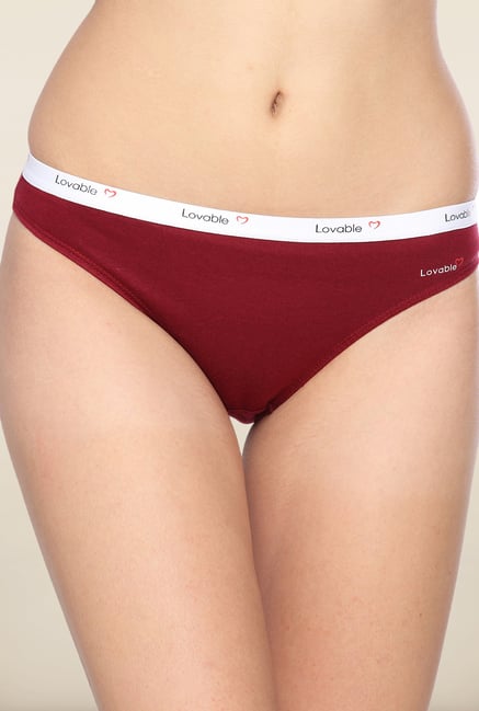 Lovable Maroon Solid Briefs (Pack of 3) Lovable Maroon Solid Briefs (Pack of 3)