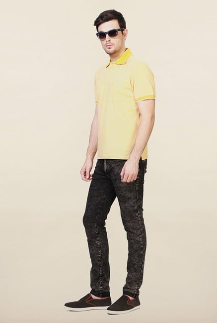Allen Solly Yellow Solid Polo T-Shirt Allen Solly Yellow Solid Polo T-Shirt