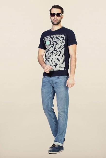 Allen Solly Navy Graphic Print T-Shirt Allen Solly Navy Graphic Print T-Shirt