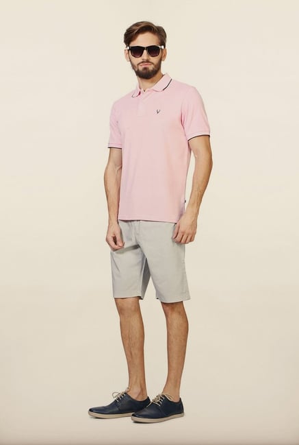 Allen Solly Pink Solid Polo T-Shirt Allen Solly Pink Solid Polo T-Shirt