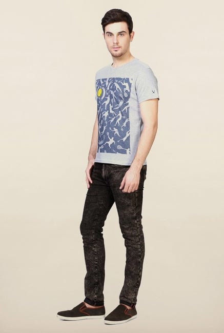 Allen Solly Grey Printed T-Shirt Allen Solly Grey Printed T-Shirt