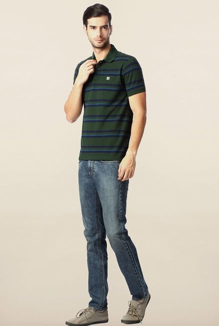 Peter England Green Polo Slim Fit T-Shirt Peter England Green Polo Slim Fit T-Shirt