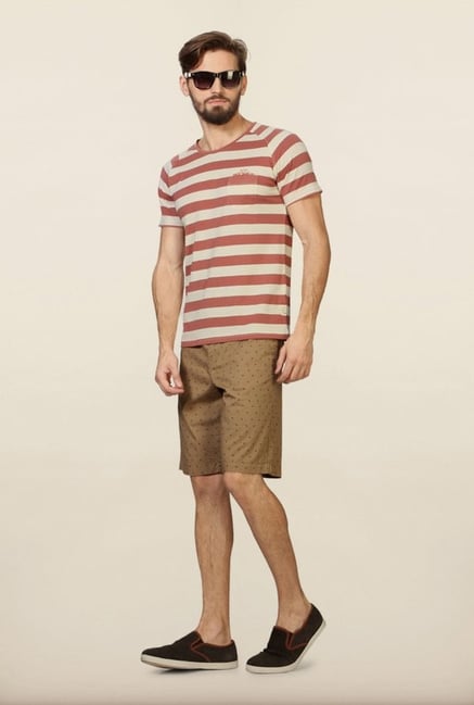 Allen Solly Pink Striped T-Shirt Allen Solly Pink Striped T-Shirt