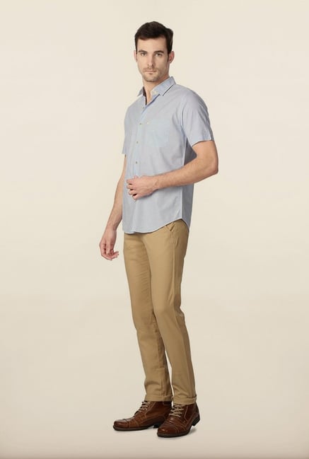 Peter England Blue Solid Shirt Peter England Blue Solid Shirt