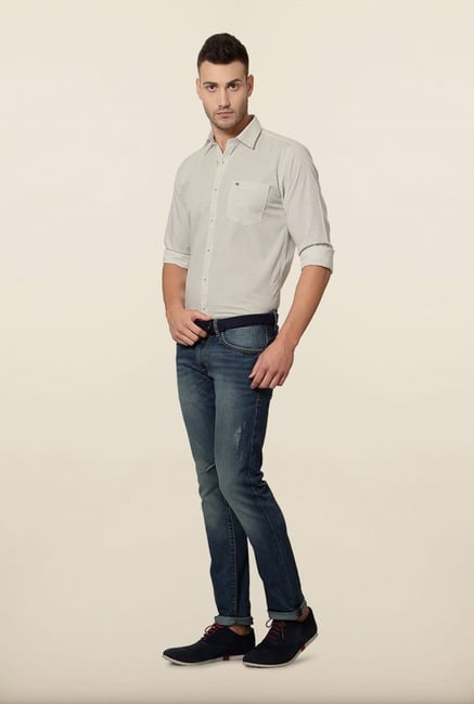 Peter England White Polka Dot Casual Shirt Peter England White Polka Dot Casual Shirt