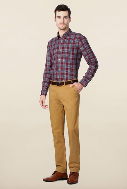 Peter England Maroon Checks Casual Shirt Peter England Maroon Checks Casual Shirt