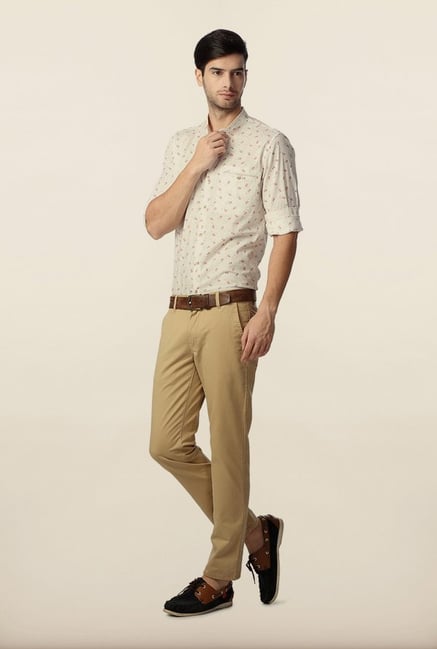 Peter England White Printed Casual Shirt Peter England White Printed Casual Shirt