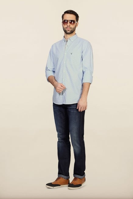 Allen Solly Blue Printed Casual Shirt Allen Solly Blue Printed Casual Shirt