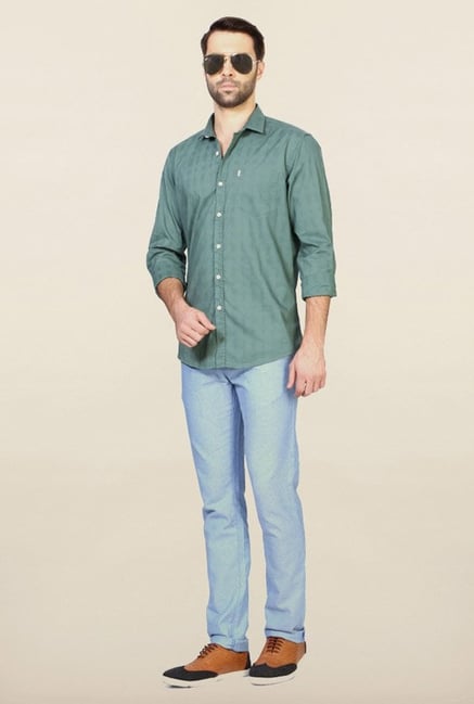 Allen Solly Green Printed Casual Shirt Allen Solly Green Printed Casual Shirt